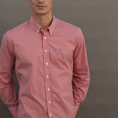 Camicia a maniche lunghe a quadri rossi 4
