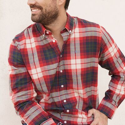 Chemise à manches longues carré rouge 7