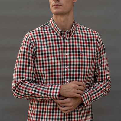 Camicia a maniche lunghe a quadri verde 1