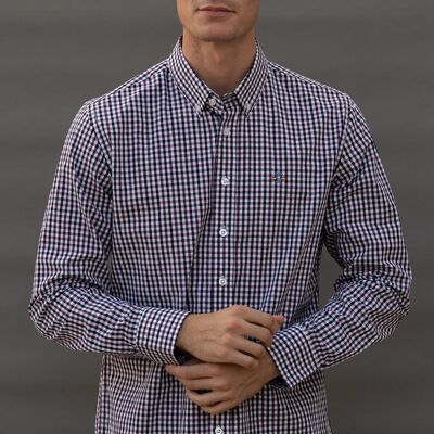 Violet Check Long Sleeve Shirt