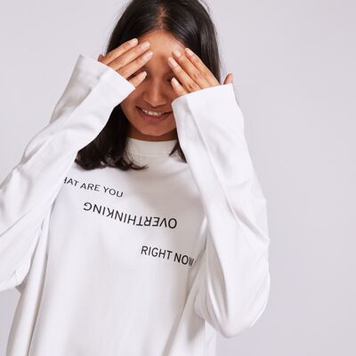 Women's Flowy Long Sleeve 'What are you overthinking right now?'
