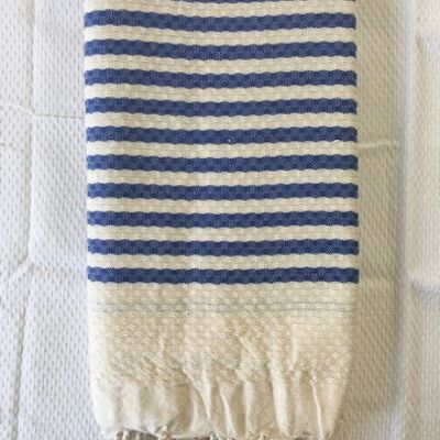 Fouta nido de abeja marinero 200x100cm 100% algodón reciclado - Toalla de playa