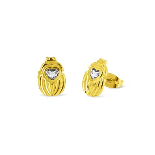 Boucles d oreilles Scarabée - Or Jaune / Cristal