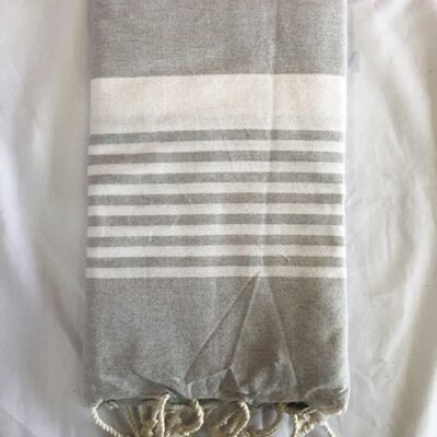 Fouta Paul tissage à plat 200x100cm 100% coton recyclé  -  Drap de plage