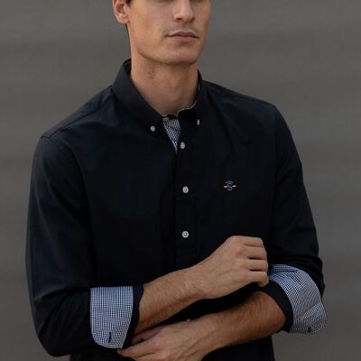 Camicia Oxford a maniche lunghe blu scuro