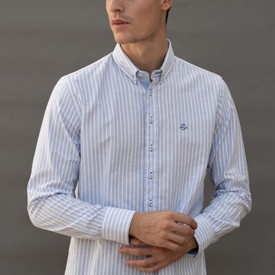 Light Blue Stripe Long Sleeve Shirt 1