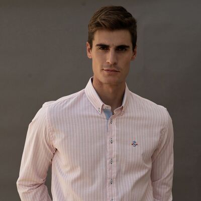 Long Sleeve Shirt Pink Stripe 1
