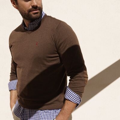 Brown V Neck Sweater