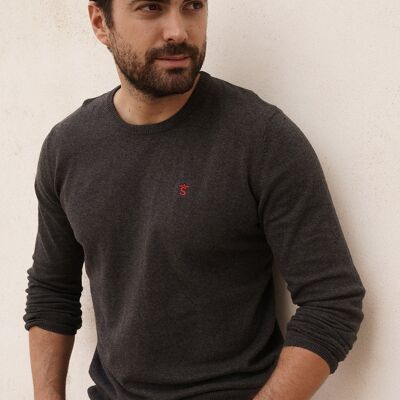Pull Col Rond Gris anthracite