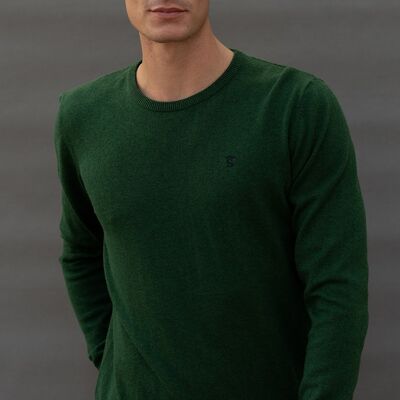 Maglione girocollo verde