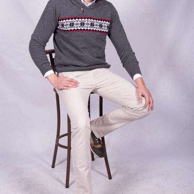 Jersey Cuello Smoking Gris
