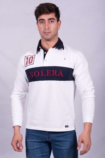 Polo bicolore blanc 2