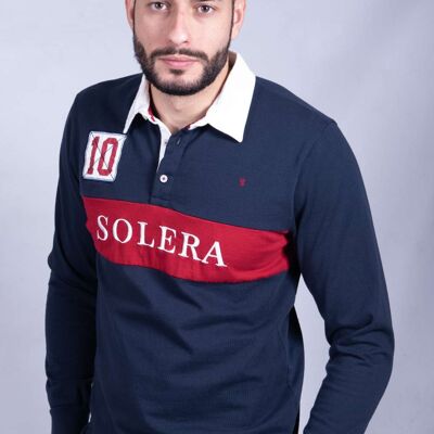 Polo bicolore bleu marine