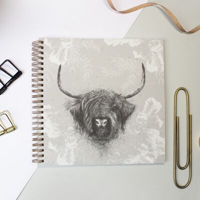 Highland Cow Large Ring binder Notebook