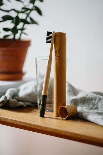 étui à brosse à dents en bambou - étui de voyage pour brosse à dents écologique 1