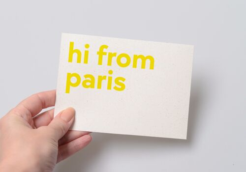 hi from Paris (or other city) postcard