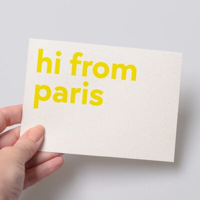 hi from Paris (or other city) postcard