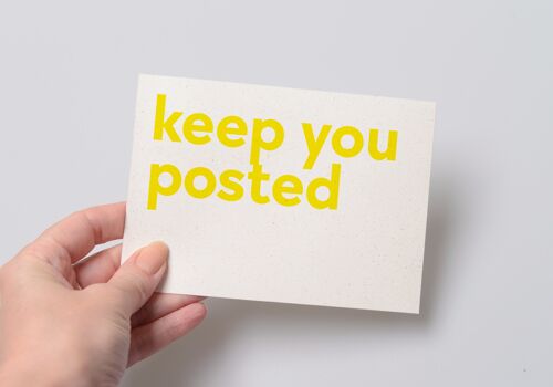 keep you posted postcard