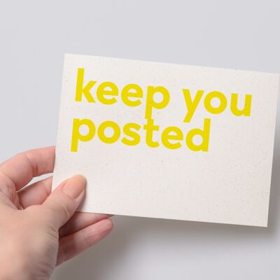 keep you posted postcard
