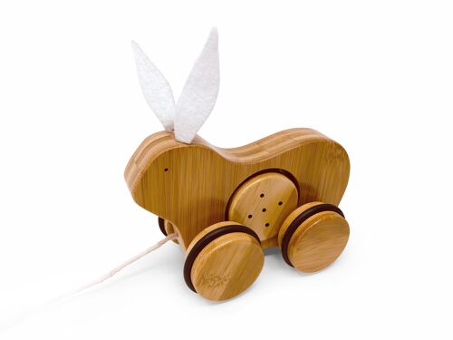 wooden pull along toy Rabbit Bamboo