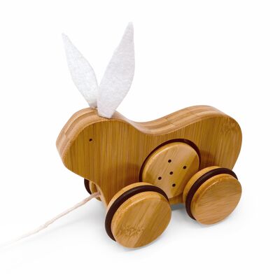 wooden pull along toy Rabbit Bamboo