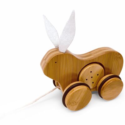 Nachziehspielzeug aus Holz Hase Bambus