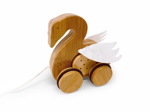 wooden pull along toy Swan Bamboo
