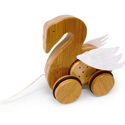 wooden pull along toy Swan Bamboo