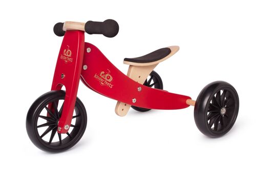 wooden balance bike 2 in 1 Tiny Tot Cherry Red
