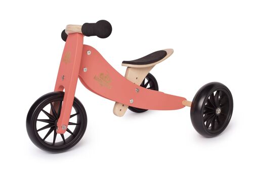 wooden balance bike 2 in 1 Tiny Tot Coral