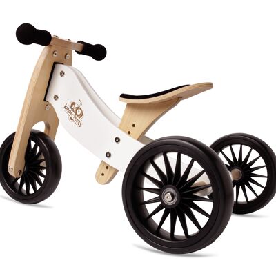 bicicletta senza pedali in legno 2 in 1 Tiny Tot Plus White