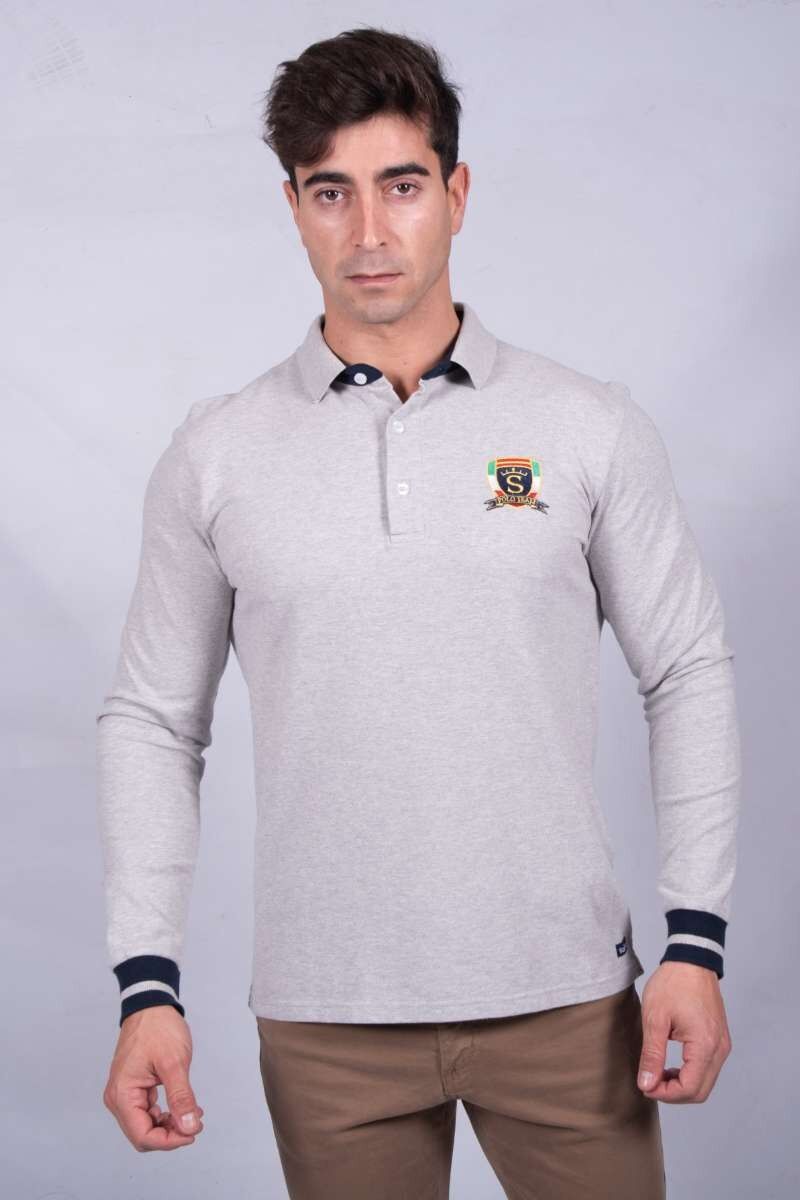 Polo in piquet grigio Melande