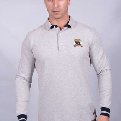 Gray Melande Pique Polo Shirt