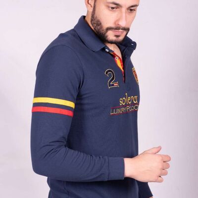 Polo en piqué bleu marine 1