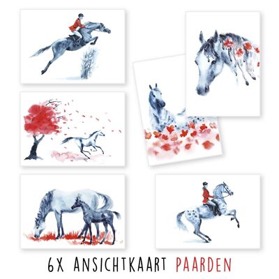 Kimago.nl -  ansichtkaart -  6 stuks  -  liefde -  diverse -  verjaardag -  paarden