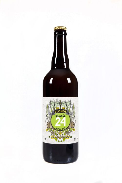 Bière Blonde BIO "Brassée 24" - 4,5° - 75cl