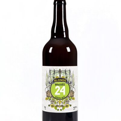 Bière Blonde BIO "Brassée 24" - 4,5° - 75cl