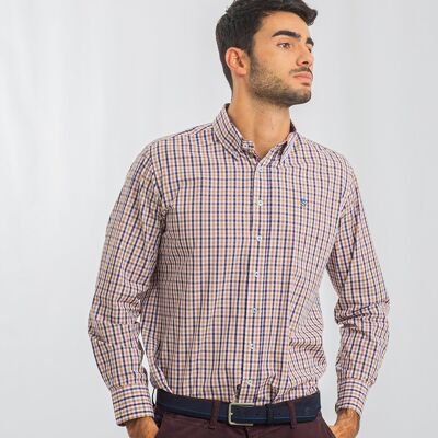 Camicia A Quadri Gialla E Viola