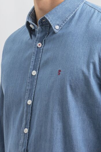 Chemise en jean bleu clair 1