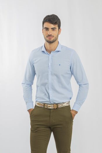 Chemise Oxford Bleu Clair Coupe Slim