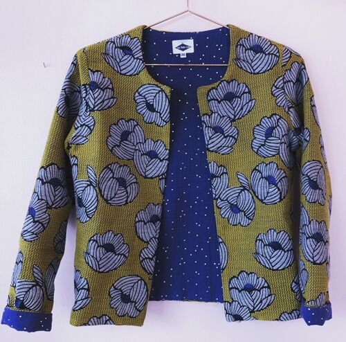 Veste Caroline fleurs moutarde