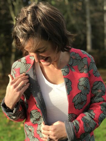 Veste Caroline fleurs moutarde 4