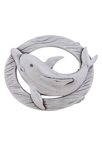 Boucle de ceinture dauphin ovale ouvert argent 1