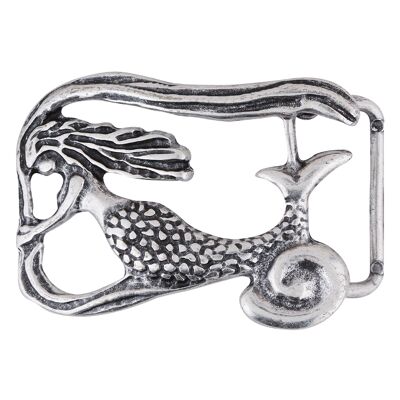 Belt buckle mermaid silver