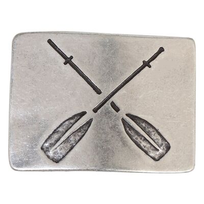 Belt buckle paddle silver