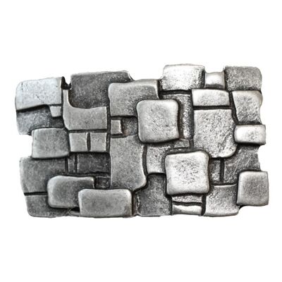 Hebilla de cinturón con estampado de piedras plateado