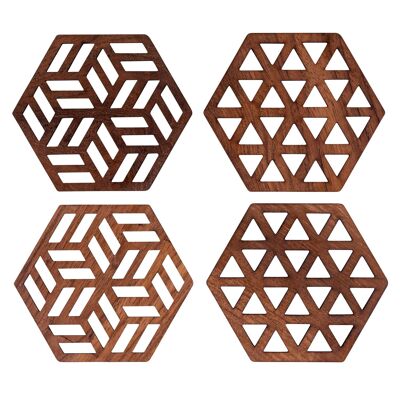zeta upcycled teak wood coaster (Set of 2 or 4)