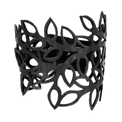 Pulsera de caucho reciclado con hojas de hoja perenne