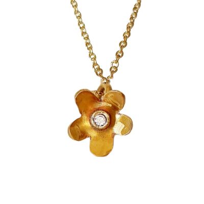 Daisy Diamond Necklace / 9k yellow