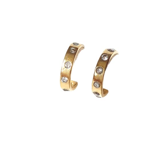 Karma 6 Diamond Hoop Earrings / Yellow